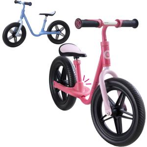 iSporter 10inch or 12inch Kids Balance Bike for Toddler 2 Year Old, Boys Girls Ages 2-5, Gift Push Bikes, No Pedal Training Bicycle, with Footrest, Puncture-proof Tyres, and Height Adjustable