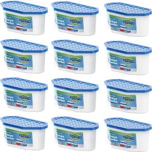 Moisture Absorbers, 12 Pack, Compact Dehumidifier for Closet, Efficient Humidity Absorber Boxes, Moisture Absorber for Closet, Odor Eliminator with Fragrance Free, Blue, 6.4oz, 300ml