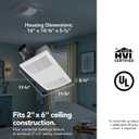 Broan-NuTone BHFLED110 PowerHeat Bathroom Exhaust Fan, Heater, and LED Light Combination, 110 CFM