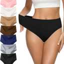 J-pone Underwear Women Pack High Waisted Bikini Panties Womens Underwear Cheeky Breathable Hipster Panties MultiPack, Size L
