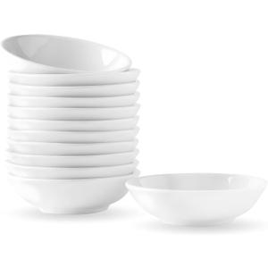 UIBFCWN 12 Pack Ceramic Dipping Bowls, 3 Inch Dipping Sauce Bowls/Dishes, 1.2 oz Soy Sauce Dish, Asian Dipping Dishes for Ketchup, BBQ, Side Dish, Sushi, Condiments, Appetizer (White)