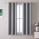 ChrisDowa Grommet Blackout Curtains for Bedroom and Living Room - 2 Panels Set Thermal Insulated Room Darkening Curtains (Light Grey, 38W x 45L)