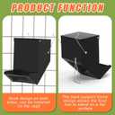Maxcheck 2 Pcs Rabbit Feeder for Cages Small Animal Food Pellet Dispenser with Lid Metal Chicken Grit Oyster Shell Squirrel Feeders Outside(4.7 Inches,Mesh Bottom,Black)