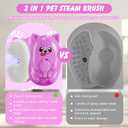 3 in 1 Cat Steam Brush for Shedding, Pet Steam brush for Dog & Cat Shedding & Grooming, for Long & Short Haired Pets, Spritz Defur Comb (rose red)