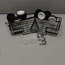 LEVERLOC 2 Pack Corner-adaptive Suction Cup Shower Caddy, Drill-Free Wall Mounted Basket, Stainless Steel Rustproof Corner Shower Shelf, Large Capacity, Removable Suction Cup Bathroom Organizer, Black