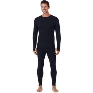 Cuddl Duds Mens Heavyweight Cold Weather Fleece Lined Thermal Set Long Sleeve Shirt & Leggings Lounge Sets for Men, M