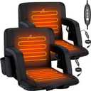 Sportneer Heated Stadium Seats for Bleachers: 3 Heated Modes 6 Reclining Positions Stadium Seats with Back Support for Sport Events Parks Concerts - 2.5'' Thick, 20.5''/24'' Wide Bleacher Chair