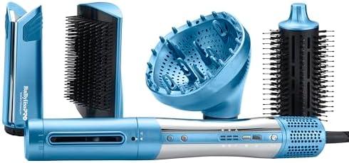 BaBylissPRO StyleSwitch Ionic Multi-Styler, Air Styler and Hair Dryer, Lightweight Hot Air Brush with 5 Attachments, Automatic Dual Voltage