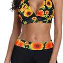 Women's Sporty Two Piece Swimsuits Halter Push Up Bathing Suits Athletic Swimwear for Women (XXL)