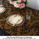 Partisout Black Lace Tablecloth Rectangular 60x120 Rectangle Scalloped for Lace Tablecloths 120 Wedding Table Cover Romantic Party Tablecloth Flower Oblong