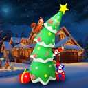 8FT Inflatable Christmas Tree Outdoor Decorations Navidad Blow Up Penguins Squirrel Get Star for Xmas Decor Lighted Gift Box LED for Winter Ornament Holiday Party Patio Indoor Garden Lawn Decoracin