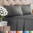 King Size 4 Piece Sheet Set - Comfy Breathable & Cooling Bed Sheets Set - Hotel Luxury Bedding for Women, Men, Kids, Teens, Boys & Girls - Deep Pockets, Ultra-Soft, Wrinkle Free - Oeko-Tex - Charcoal