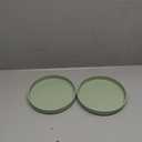 Silicone Cat Bowl Set of 2 Shallow Cat Dishes Small Non-Slip Pet Dog Bowls for Dry & Wet Food, Whisker Fatigue (Round Green)