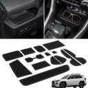 TOPINSTALL Several Colors Liners Compatible with 2019-2025 Toyota RAV4 and 2021-2025 RAV4 Prime, Anti Dust Cup Holder Insert, Premium Center Console Rubber Mat, Door Pocket Pad- 16PCS (Gray Trim)