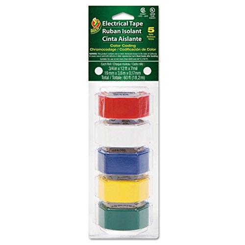 Duck 280303 Electrical Tape 3/4-Inch x 12 ft 1-Inch Core Assorted 4/Pack