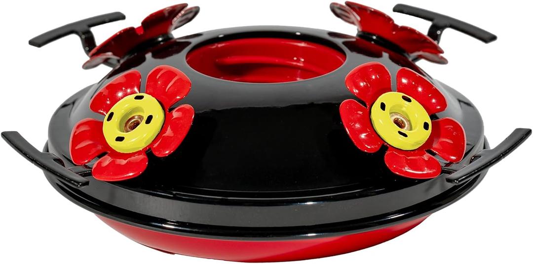 Upgraded Replacement Metal Base, Fits LaElvish Garden Hummingbird Feeders ONLY (Black - Yellow)