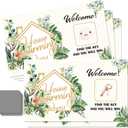 50 Pcs Housewarming Scratch Off Cards, Watercolors Plants Scratch Cards for Rustic New Home New House Party Supplies, Housewarming Party Lottery Group Activity (White)