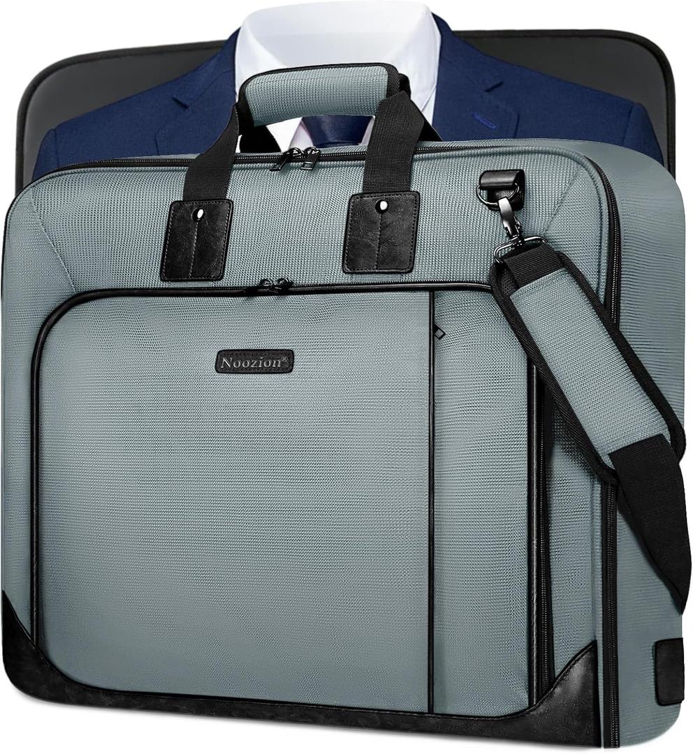 Noozion Garment Bag for Travel, Large Carry On Suit Bag for Business Up to 3 Suits, Wrinkle Free Garment Bag for Hanging Clothes with Shoulder Strap, Laptop Compartment, and Wet-Dry Pocket