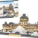 CSNRHG Paris Louvre Museum Model Building Blocks Set Micro Bricks World Famous Architecture Educational Toys for Kids Adults 3377 Piece Birthday
