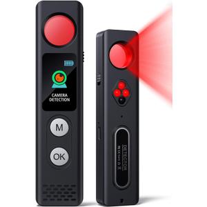 Hidden Camera Detectors, Anti-Spy Camera Finder with LED Screen Rechargeable GPS Tracker&Bug Detector, Anti-Theft Alarm, 5 Modes Portable Privacy Protection for Airbnb, Hotel, Car, Office
