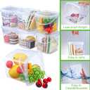 Macarrie 75 Pack 68 oz Square Deli Containers with Lids Clear Airtight Plastic Food Storage Containers Organizer Bin for Food Prep Freezer Kitchen Restaurant Supplies