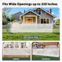 250" Extra Wide Retractable Dog Gate, Reinforced 20ft Retractable Baby Gates Extra Wide Dog Gate, 48" Extra Tall Baby Gate Retractable Outdoor Fence, Extra Long Pet Gate Retractable Gate Indoor, White