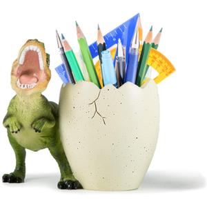 Dinosaur Pen Holder for Desk, Pencil Holder, Cute Fashion Desk Organizers and Accessories, Office Supplies Idea Gift for Women and Kids (Green)