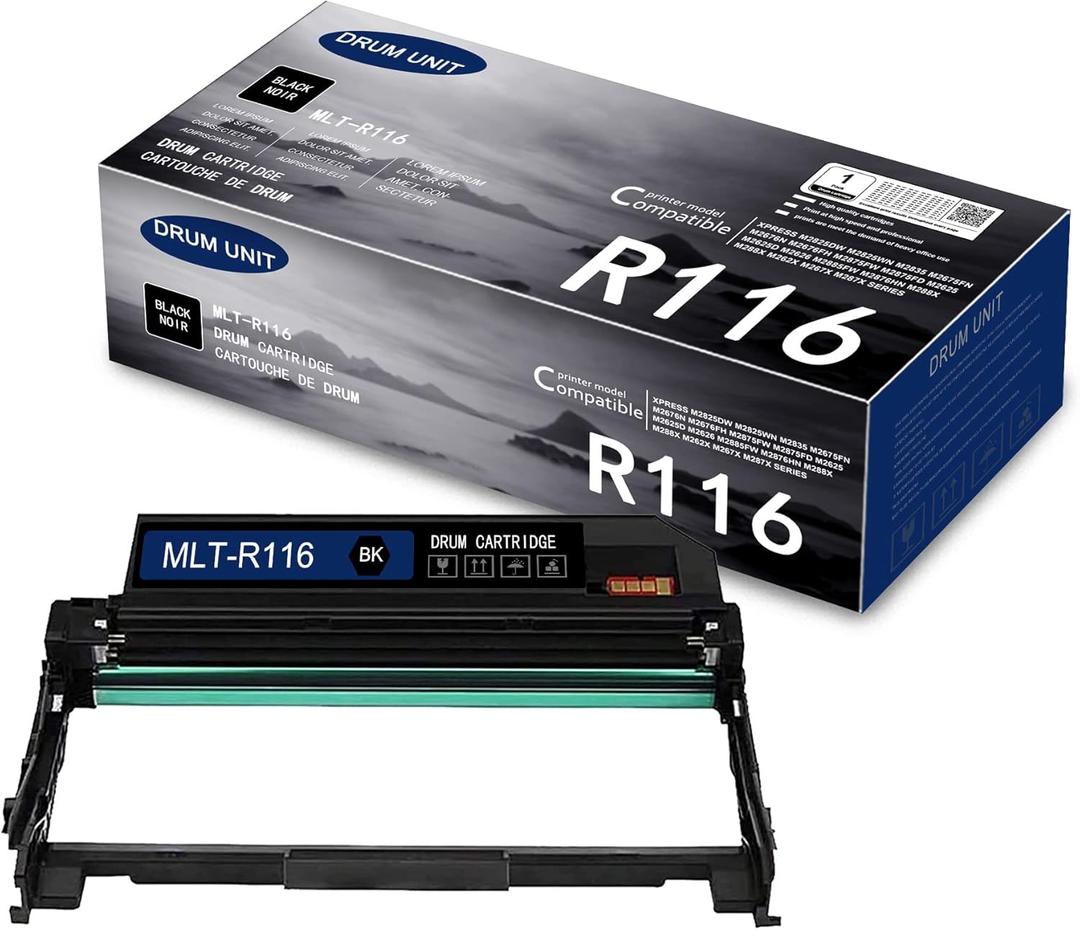 [1-Pack, Black] MLT-R116 R116 Drum Unit Compatible Replacement for Samsung Xpress M2825DW 2825WN 2835 675FN 2676N 2875FW 2875FD 2625 2625D 2626 2885FW 288x 262x 267x 287x Series Printer