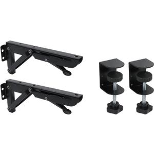 Bitray Desk Extender Clamp Bracket Foldable Bracket Desk Tray Bracket for Desk PC Keyboard Desk Keyboard Tray Black Punch Free Keyboard Tray Clamp Fits 0.5"-2.2" Thick (Small)