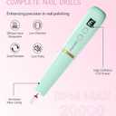 Electric Nail Drill Machine File Efile Set for Acrylic Gel Nails Portable Nail Drill Machine Kit Rechargeable Pedicure Tools for Hand Feet Manicure Pedicure Tools Polishing Set(Blue)