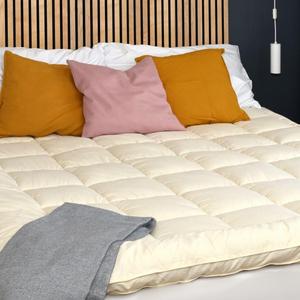 100% Merino Wool Mattress Topper for Back Pain Relief Natural Handmade Merino Wool Pad 2 Inches Thick Cooling Breathable with 2 Elastic Straps, Ivory Crib 28x51 Inches