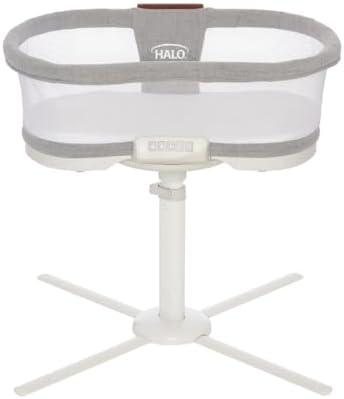 HALO BassiNest Luxe Swivel Sleeper - Over-Bed Baby Bassinet with 360° Rotation, Vibrations, White Noise, Nightlight, and Safe Close-Sleeping Design, Dove Grey Tweed