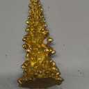 Juegoal Christmas Tree Table Decorations Set of 2, 9.5" Golden Resin Xmas Pine Trees, Vintage Tabletop Trees Ornaments Dinner Holiday Party Supplies, Winter Mantle Shelf Centerpieces Decor