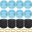 8 Pack 90107/90137 Reusable Dry Filters and 4 Pcs 90585 Foam Sleeve Filter Kit Replacement for Shop Vac 5 Gallon and Above Wet/Dry Vacuum, Part# 9010700, 9013700, 9058500, with 6 Retaining Bands