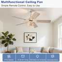 Depuley 52-Inch Ceiling Fans with Lights: Caged Ceiling Fans Dual Finish 5 Blades - Farmhouse Ceiling Fan with Remote Control for Rustic Living Room Outdoor Patio Reversible (White Grey)