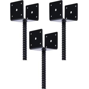 Concrete Fence Post Base 4x4 inches 3 Pack, Fence Post Anchor Holder Pergola Brackets