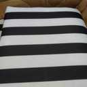 Arden Outdoor Patio Dining Chair Cushion, 20x44, Rain-Proof Seat Pad, Fade-Resistant Outdoor Cushion Black Cabana Stripe