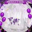 Shinylin 24 Pcs Purple Graduation Plastic Gift Bags with Handles PVC Reusable Treat Bags Goody Candy Snack Treat Gift Tote Bag for Graduation Party Favor