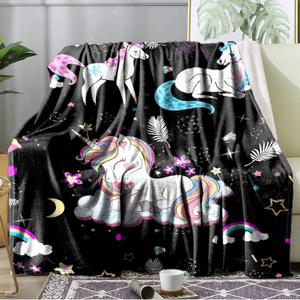 Ultra Soft Fleece Blanket- Lightweight & Warm Throw Blanket for Couch, Cozy Plush Sherpa Blanket for Adults Kids, Durable & Easy Care (Unicorn, 60x80 in)