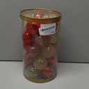 25PCS Christmas Ornaments Set, 2.36"/6CM Clear Plastic Shatterproof Christmas Ball Hanging Ornaments for Xmas Tree Decorations, for Indoor Home Party Holiday Decor - Red/Gold.