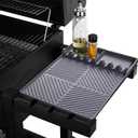 Griddle Mat Barbeque Grill Accessories Tools for Blackstone, Side Shelf Mat Grill Pad for Outdoor Grill Kitchen Counter Spatula Silicone Mat with Drip Pad for Kitchen, Cooking, Countertop (Grey) 