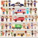 Wooden Community Helpers Little People Figures Occupations Wooden Blocks Professionals Kids Pretend Play Toys Multicultural Career Figurines Educational Activity Social Learning Supplies