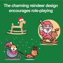 Kid Wooden Rocking Horse, Baby Ride On Toy Rocker for Toddler, Rocking Reindeer w/backrest Ideal Birthday Christmas/Birthday Gift for Boys & Girls (Natural)