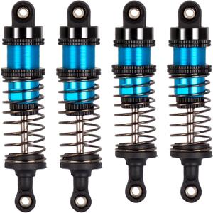 RcThjia Oiled Shocks Upgraded 66mm/72mm Aluminum Oil Shock Absorber Set for 1/12 1/14 1/16 RC Cars - Compatible with WLtoys 144001, 124019, MJX 16208, HBX & More (Bz-black-blue)