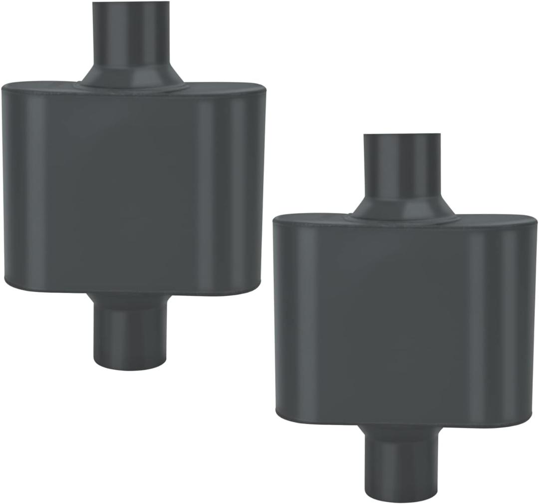 Pair of Single Chamber Performance Race Chambered Muffler 2.25" Center/Center Universal Muffler 