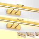 PESUTEN Picture Light Battery Operated, 16in Wireless Art Light for Paintings CCT Dimmable Recharging Battery Picture Light with Remote Control for Gallery Dartboard Art Bedroom Bathroom 2pcs Gold