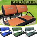 Golf Cart Seat Covers Fit Club Car DS 2000 Before Front Seat Covers for Regular Cushion Breathable Thicken Mesh with Vinyl Leather No Nail Gun Easy to Install Black & Orange
