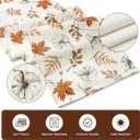 3 x Artscope Pumpkins Maple Leaves Fall Table Runner,Thanksgiving Holiday Kitchen Dining Table Decoration for Fall Home Decor 13x60 Inch - Orange