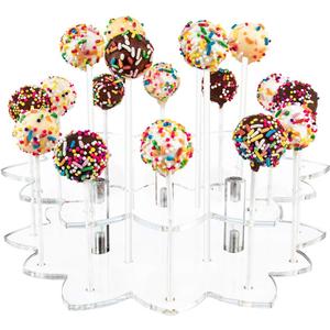 YestBuy Cake Pop Display Stand, 19 Hole Cake Pop Holder, Lollipop Holder for Weddings, Birthday Parties, Anniversaries Gift, Halloween, Christmas Candy Decorative (Clear)