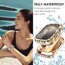 2 x Surace 2 in 1 Waterproof Bling Case Compatible for Apple Watch Series 9/8/7 41mm Screen Protector, Lace Edge Diamond Protective Bumper Face Cover for iWatch Accessories Women 41mm, Rose Gold